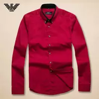 aruomoi ea7 chemise slim stretch unie red body
